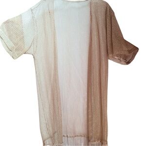 J Francis Gold Mesh Kimono Cardigan Shawl with Fringe – Boho Glam Layering